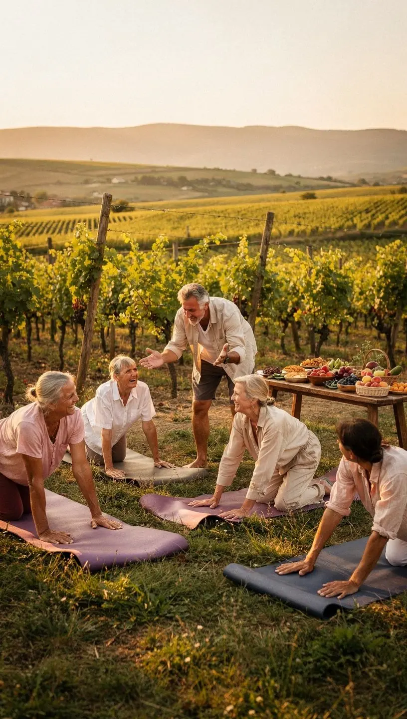 Група хора над 40 години, упражняващи се за укрепване на мускулите и ставите.